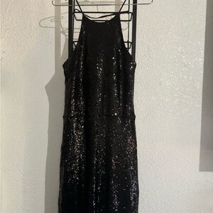 Black sequin jumpsuit